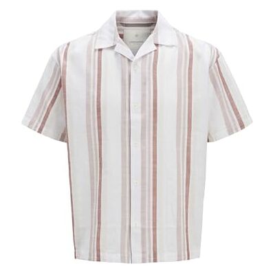 JACK & JONES Jprccsummer Stripe Resort S/S Shirt Sn, Adobe Rose, M JACK & JONES Jprccsummer Stripe Resort S/S Shirt Sn, Adobe Rose, M