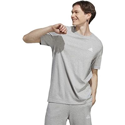 adidas För Män Essentials Single Jersey Embroidered Small Logo Tee, Medium Grey Heather, XL adidas För Män Essentials Single Jersey Embroidered Small Logo Tee, Medium Grey Heather, XL