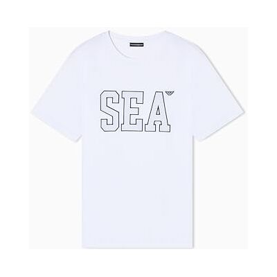 Giorgio Armani Herr LOGOTAPE Crew Neck T-Shirt Vit S Giorgio Armani Herr LOGOTAPE Crew Neck T-Shirt Vit S