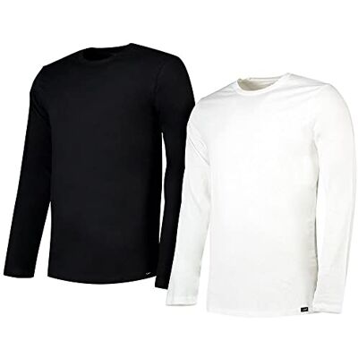Lee Herr Twin Pack Crew T-shirt, Svartvit, XXL Lee Herr Twin Pack Crew T-shirt, Svartvit, XXL