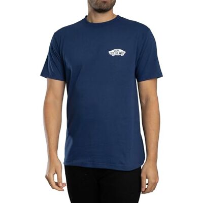 Vans Herr T-Shirt À Double Standard Avec Logo Au Dos, Deep Indigo, S Vans Herr T-Shirt À Double Standard Avec Logo Au Dos, Deep Indigo, S