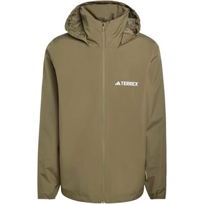 adidas Mezczyzni Terrex Multi Essentials 2 Layer Rain Jacket, olive strata, XL adidas Mezczyzni Terrex Multi Essentials 2 Layer Rain Jacket, olive strata, XL