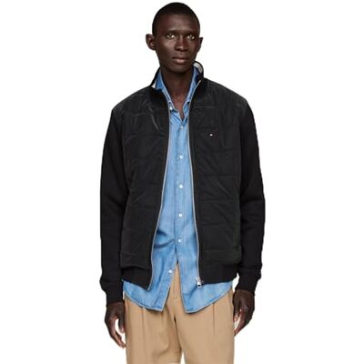 Tommy Hilfiger MIX MEDIA ZIP THRU STAND CLR Zip Through tröja herr, svart (svart), M Tommy Hilfiger MIX MEDIA ZIP THRU STAND CLR Zip Through tröja herr, svart (svart), M