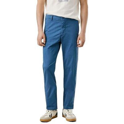 Pepe Jeans herr smal chino twillbyxor, blå (Themsblå), 28, Blå (Themsblå), 38 Pepe Jeans herr smal chino twillbyxor, blå (Themsblå), 28, Blå (Themsblå), 38