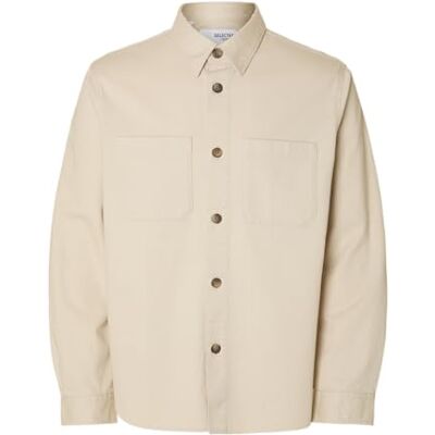 SELECTED FEMME Slhtravis Twill Overshirt Ls Noos, Havregryn, L SELECTED FEMME Slhtravis Twill Overshirt Ls Noos, Havregryn, L