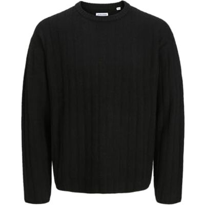 JACK & JONES Jjebradley Carter Knit Crew Neck Sn, svart, M JACK & JONES Jjebradley Carter Knit Crew Neck Sn, svart, M