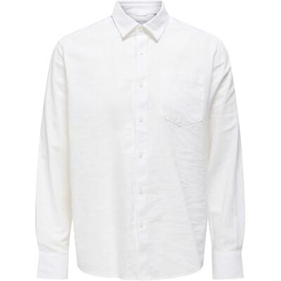 Only & Sons Onscaiden Life Rgls 1 st. linenblend Noos, Vit, XS Only & Sons Onscaiden Life Rgls 1 st. linenblend Noos, Vit, XS