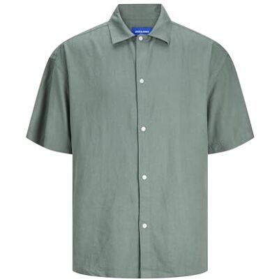 JACK & JONES skjorta för män, bred passform, skjorta, Laurelkrans, S JACK & JONES skjorta för män, bred passform, skjorta, Laurelkrans, S
