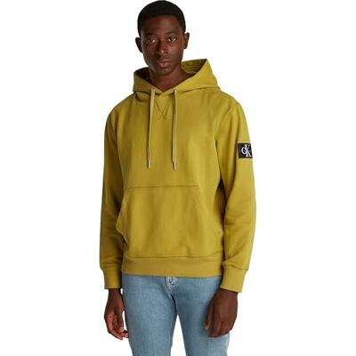 Calvin Jeans herr Pullover huvtröja Badge Hoodie J30j323430, Grön (pil), XXL Calvin Jeans herr Pullover huvtröja Badge Hoodie J30j323430, Grön (pil), XXL
