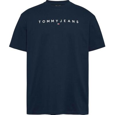Tommy Jeans herr TJM REG linjär logotyp TEE EXT DM0DM20744C1G002 S/S T-shirt, Blå (mörk natt marinblå), XS Tommy Jeans herr TJM REG linjär logotyp TEE EXT DM0DM20744C1G002 S/S T-shirt, Blå (mörk natt marinblå), XS