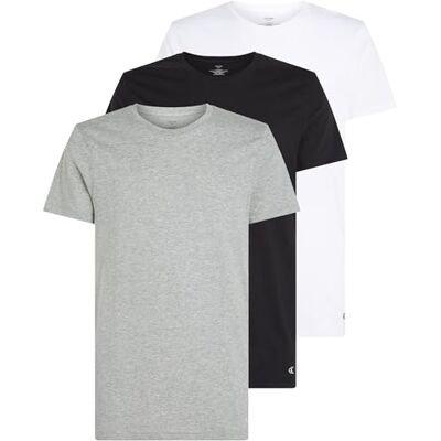 Calvin Män S/S CREW NECK 3-pack LV00NB4051 S/S t-shirt, multi (svart, vit, grå värmare), M, Multi (svart, vit, grå ljung), M Calvin Män S/S CREW NECK 3-pack LV00NB4051 S/S t-shirt, multi (svart, vit, grå värmare), M, Multi (svart, vit, grå ljung), M
