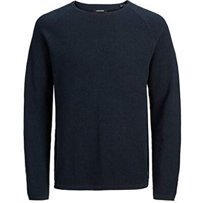 JACK & JONES Jjehill Knit Crew Neck Noos herr Tröja, Navy Blazer, S JACK & JONES Jjehill Knit Crew Neck Noos herr Tröja, Navy Blazer, S