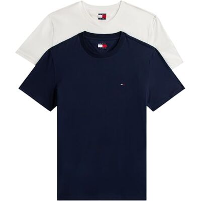Tommy Jeans herr TJM XSLIM 2-pack jersey TEE EXT DM0DM20687 S/S t-shirt, multi (Ecru/Dark Night Navy), XS, Multi (Ecru/Dark Night Navy), XS Tommy Jeans herr TJM XSLIM 2-pack jersey TEE EXT DM0DM20687 S/S t-shirt, multi (Ecru/Dark Night Navy), XS, Multi (Ecru/Dark Night Navy), XS