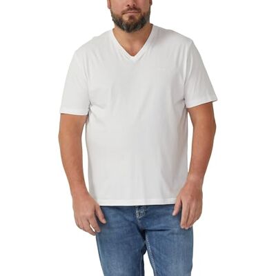 s.Oliver Oliver bomulls-t-shirt för män med V-ringning och logoprint T-shirt V-hals (1-pack), 0100_vit, 5XL s.Oliver Oliver bomulls-t-shirt för män med V-ringning och logoprint T-shirt V-hals (1-pack), 0100_vit, 5XL
