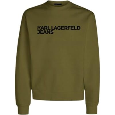 KARL LAGERFELD JEANS , Herr, Essential Logo Sweat, Regular Fit, Grön, S KARL LAGERFELD JEANS , Herr, Essential Logo Sweat, Regular Fit, Grön, S