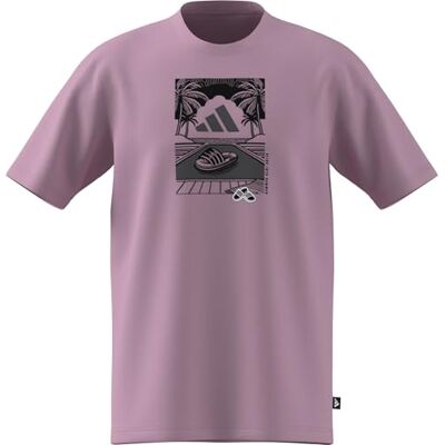 adidas Mezczyzni SUMMER SLIDES RELAX GRAPHIC T-SHIRT, true pink, S adidas Mezczyzni SUMMER SLIDES RELAX GRAPHIC T-SHIRT, true pink, S