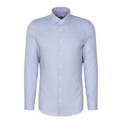 Seidensticker Silkesdekal herr business skjorta – slim fit – strykfri – Kent krage – långärmad – 100% bomull, blå, 37 Seidensticker Silkesdekal herr business skjorta – slim fit – strykfri – Kent krage – långärmad – 100% bomull, blå, 37