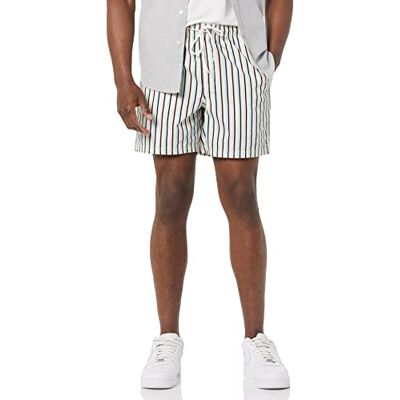 Amazon Essentials Men's Shorts 15 cm (6 tum) med dragsko innersöm, Grön Rosa Vertikal rand, M Amazon Essentials Men's Shorts 15 cm (6 tum) med dragsko innersöm, Grön Rosa Vertikal rand, M