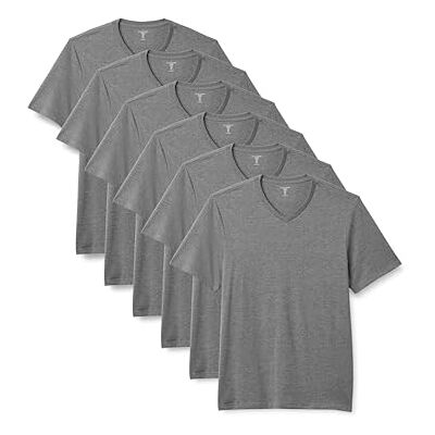 Amazon Essentials herr normal passform kortärmad V-ringad, 6-pack, grå ljunga, M Amazon Essentials herr normal passform kortärmad V-ringad, 6-pack, grå ljunga, M