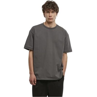 Urban Classics T-shirt för män, Rib Cuff Tee med ribbstickade manschetter på ärmar och krage, 100% bomull, storlekar S – 5XL, magnet, 3XL Urban Classics T-shirt för män, Rib Cuff Tee med ribbstickade manschetter på ärmar och krage, 100% bomull, storlekar S – 5XL, magnet, 3XL