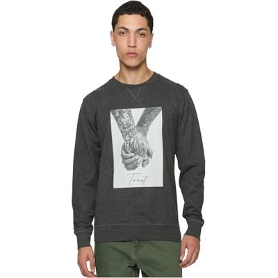 Tee herr sweatshirt Trust 2.0 crewneck charcoal XS, kol, XS Tee herr sweatshirt Trust 2.0 crewneck charcoal XS, kol, XS