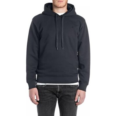 Replay Basic Huvtröja för män, 067 Night Blue, L Replay Basic Huvtröja för män, 067 Night Blue, L