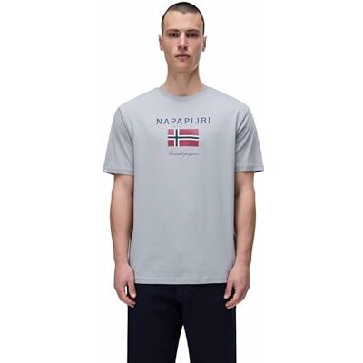 Napapijri Sese T-shirt med korta ärmar grå, Ultimate Gr H62, M Napapijri Sese T-shirt med korta ärmar grå, Ultimate Gr H62, M