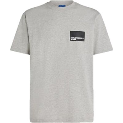 KARL LAGERFELD JEANS , Herr, Vanlig Kortärm Box Logo T-Shirt, Vanlig Fit, Grå, M KARL LAGERFELD JEANS , Herr, Vanlig Kortärm Box Logo T-Shirt, Vanlig Fit, Grå, M
