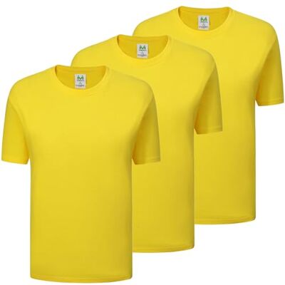MISEMIYA T Shirt Mz-3-ts150 unisex vuxen t-shirt (3-pack), Gul, XL MISEMIYA T Shirt Mz-3-ts150 unisex vuxen t-shirt (3-pack), Gul, XL