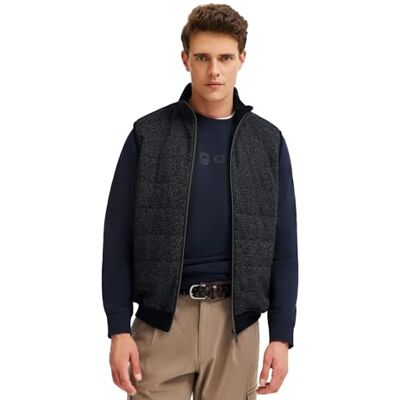 bugatti Herrväst sweatshirt bomull, 390 marin, XXL bugatti Herrväst sweatshirt bomull, 390 marin, XXL