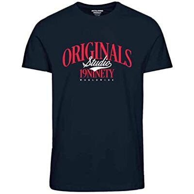 JACK & JONES Herr JORBOOSTER Tee SS Crew Neck MAR23 T-shirt, Navy Blazer, S, marinblå blazer, S JACK & JONES Herr JORBOOSTER Tee SS Crew Neck MAR23 T-shirt, Navy Blazer, S, marinblå blazer, S