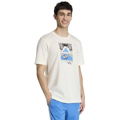 adidas Mezczyzni SUMMER SLIDES RELAX GRAPHIC T-SHIRT, off white, M adidas Mezczyzni SUMMER SLIDES RELAX GRAPHIC T-SHIRT, off white, M