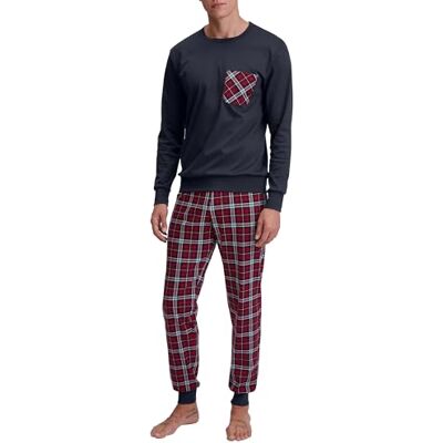 CALIDA Herrpyjamas med manschetter, Mörk safir, 46-48 CALIDA Herrpyjamas med manschetter, Mörk safir, 46-48