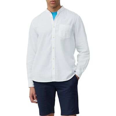 s.Oliver Regular Fit: Skjorta av linneblandning med ståkrage, Vit, XL s.Oliver Regular Fit: Skjorta av linneblandning med ståkrage, Vit, XL