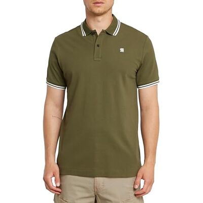 G-STAR RAW G-STAR Dunda Slim Stripe Pikétröja för män, Grön (Shadow Olive D17127-5864-b230), S G-STAR RAW G-STAR Dunda Slim Stripe Pikétröja för män, Grön (Shadow Olive D17127-5864-b230), S