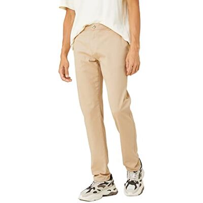 Koton Herr basic gabardinbyxor slim fit buttoned pocket detailed, Beige (050), 40 SE Koton Herr basic gabardinbyxor slim fit buttoned pocket detailed, Beige (050), 40 SE