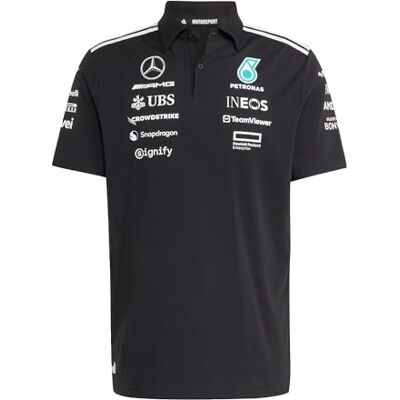 adidas För Män MERCEDES AMG PETRONAS FORMULA ONE TEAM TEAM POLO BLACK MEN, black/white, XXL adidas För Män MERCEDES AMG PETRONAS FORMULA ONE TEAM TEAM POLO BLACK MEN, black/white, XXL