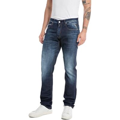 Replay jeans för män, Mörkblå 007-2, 27W x 30L Replay jeans för män, Mörkblå 007-2, 27W x 30L