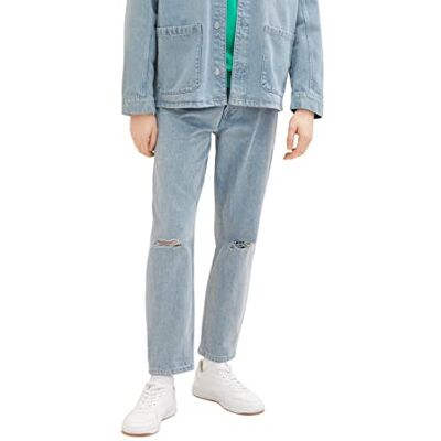 TOM TAILOR Denim herr Jeans med lös passform 1034858, 10121 Destroyed Bleached Blue Denim, 34W / 36L TOM TAILOR Denim herr Jeans med lös passform 1034858, 10121 Destroyed Bleached Blue Denim, 34W / 36L