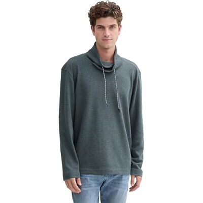 TOM TAILOR Långärmad T-shirt för män, 36828 – Stormy Blue Waffle Inject, L TOM TAILOR Långärmad T-shirt för män, 36828 – Stormy Blue Waffle Inject, L