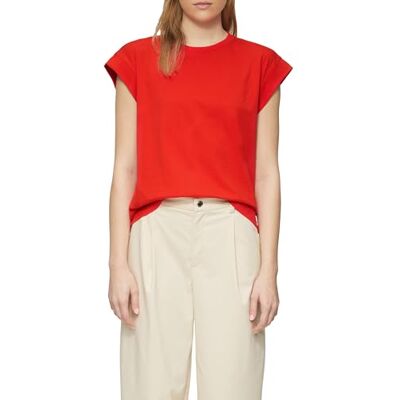 s.Oliver Casual T-shirt med överlappade axlar i avslappnad passform, röd, 44 s.Oliver Casual T-shirt med överlappade axlar i avslappnad passform, röd, 44