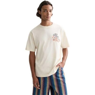 Scotch & Soda 40-årsjubileum broderad avslappnad passform t-shirt, Eggnog 270, S Scotch & Soda 40-årsjubileum broderad avslappnad passform t-shirt, Eggnog 270, S