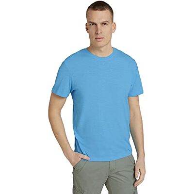 TOM TAILOR Herr T-shirt i melange-look 1025994, 27051 Aqua Blue Grindle Melange, S TOM TAILOR Herr T-shirt i melange-look 1025994, 27051 Aqua Blue Grindle Melange, S