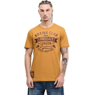 Lonsdale T-shirt för män, normal passform GRUTING, Ochre/Oxblood, XXL Lonsdale T-shirt för män, normal passform GRUTING, Ochre/Oxblood, XXL