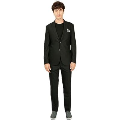 Bonamaison Herrdräkt normal passform 6 drop business suit byxor set, svart, standard Bonamaison Herrdräkt normal passform 6 drop business suit byxor set, svart, standard
