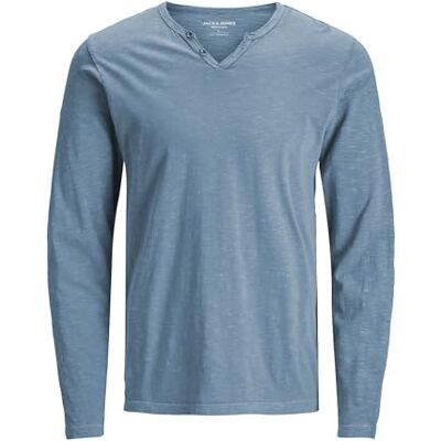 JACK & JONES Jjesplit Neck Tee Ls Noos, Mountain vår, M JACK & JONES Jjesplit Neck Tee Ls Noos, Mountain vår, M