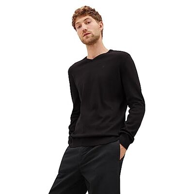 TOM TAILOR herr Tröja 1012820, 29999 – svart, S TOM TAILOR herr Tröja 1012820, 29999 – svart, S