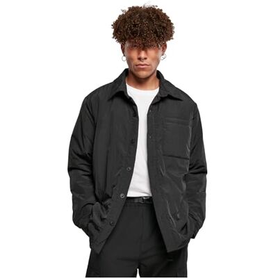 Urban Classics Herr vadderad nylonskjorta jacka jacka, svart, XL Urban Classics Herr vadderad nylonskjorta jacka jacka, svart, XL