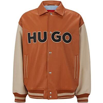 HUGO Herr Luganos läderjacka, medium orange810, L, Medium Orange810, L HUGO Herr Luganos läderjacka, medium orange810, L, Medium Orange810, L