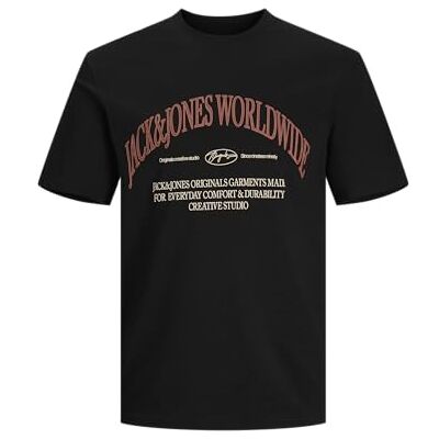 JACK & JONES JACK&JONES JORFREDERIKSBERG Margate Front SS Tee BF, Svart/tryck: jj, S JACK & JONES JACK&JONES JORFREDERIKSBERG Margate Front SS Tee BF, Svart/tryck: jj, S